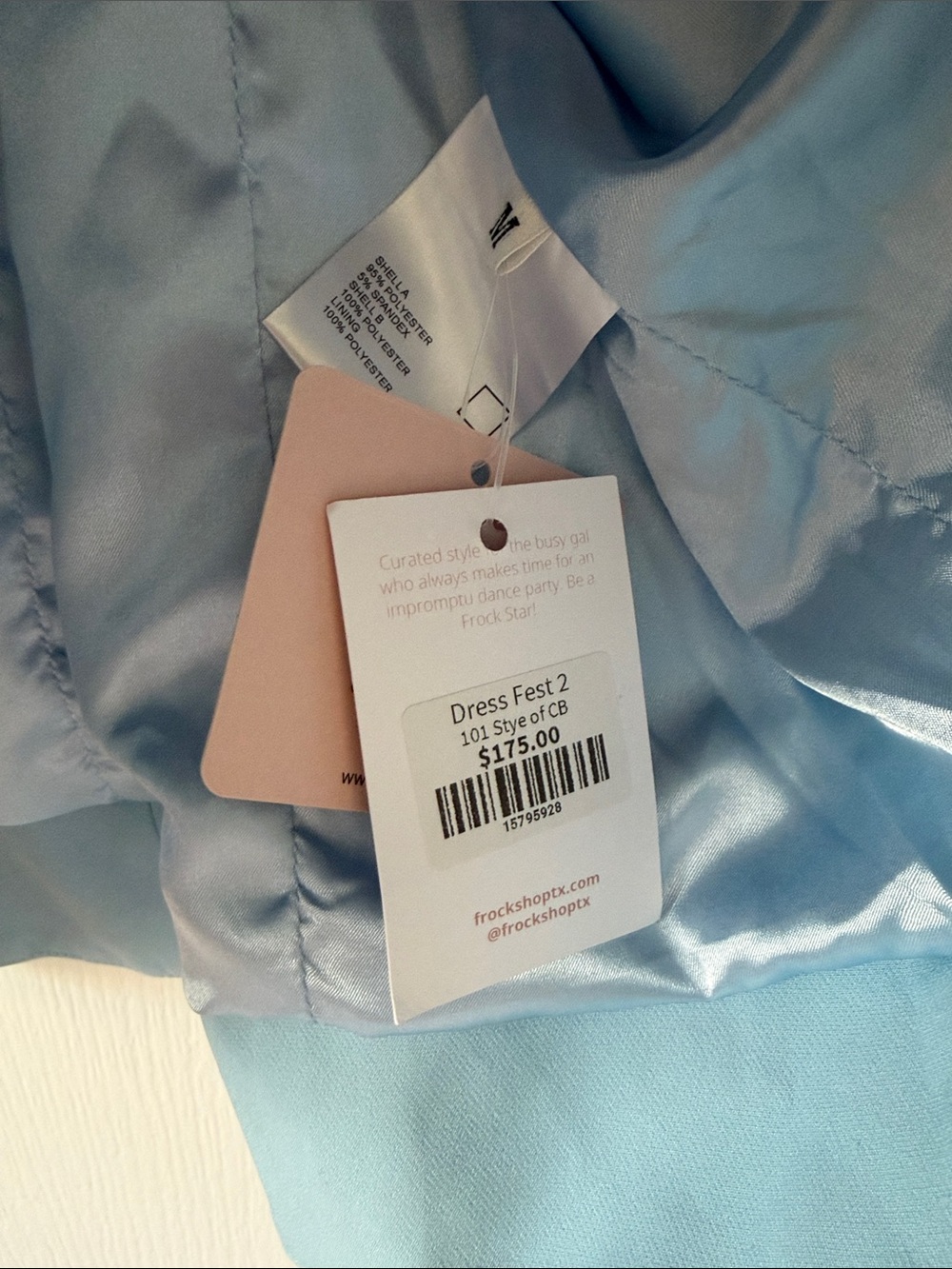 Style Of CB Light Blue Strapless Mini Dress with Rosette Detail - Picture 6 of 9